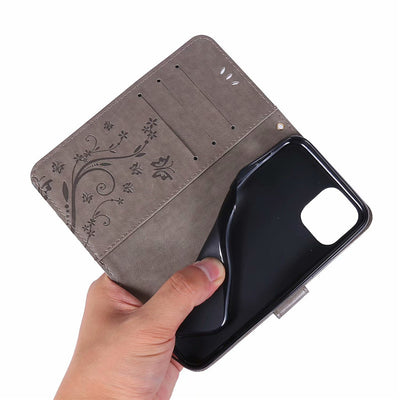 Funda Protectora de Cuero con Mariposas Grabadas - Cartera Abatible para Teléfono - Image 16