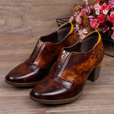 Zapatos Artesanales de Tacón Grueso Estilo Étnico - Image 9