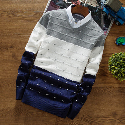 Suéter Hombre Cuello Camisero Falso Dos Piezas