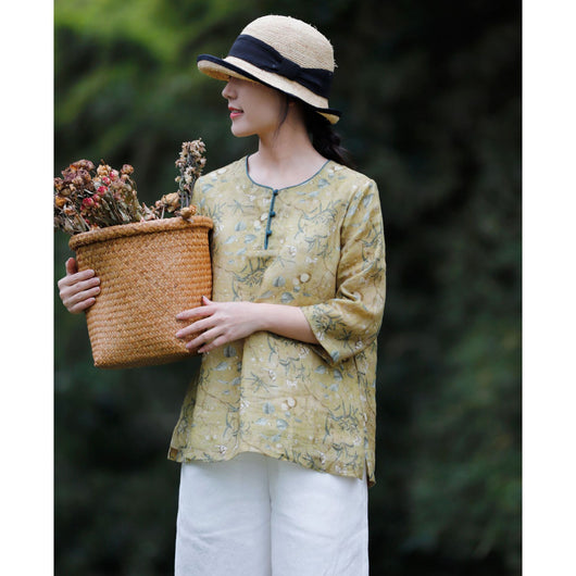 Blusa Lino Retro para Mujer - Diseño Vintage Verano - Image 12