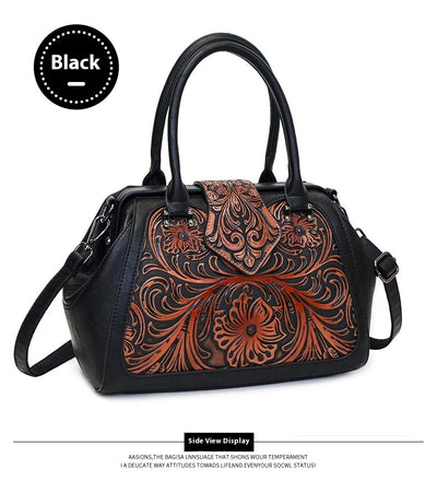 Bolso de Cuero Artesanal Tallado para Mujer con Diseño Asimétrico - Image 21