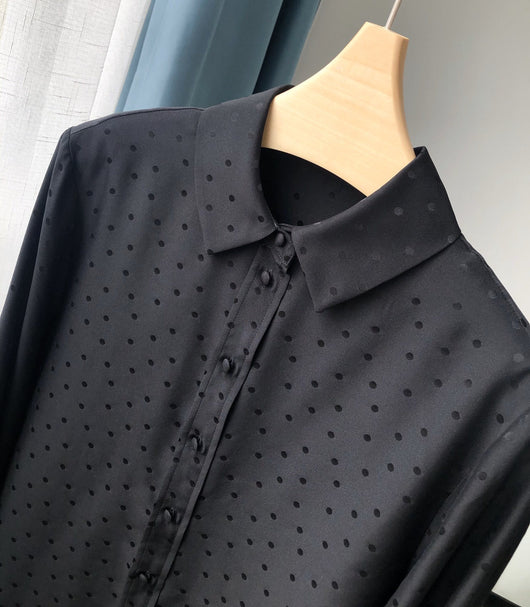 Camisa de Manga Larga en Satén Sedoso Reversible con Brillo - Image 21