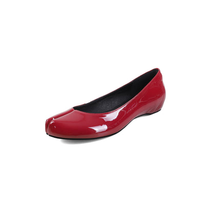 Zapatos Rojos Planos con Punta Abierta - Estilo y Personalidad para Mujer - Image 4