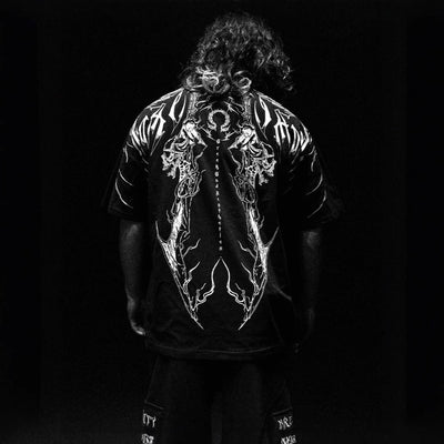 Playera Holgada de Algodón Talla Grande Estilo Oscuro - Image 3