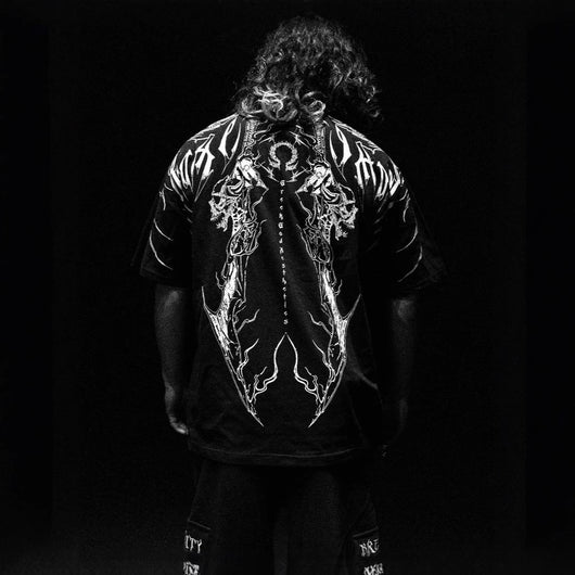 Playera Holgada de Algodón Talla Grande Estilo Oscuro - Image 3