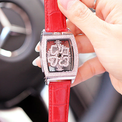 Reloj Elegante para Mujer Resistente al Agua con Diamantes y Flores - Image 12