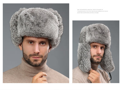 Gorro de Invierno Lei Feng con Pelaje de Conejo - Abrigo Extremo para Hombre - Image 9