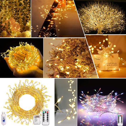 Guirnalda de Luces LED Cobre Blanco Cálido con Control Remoto para Decoración - Image 10
