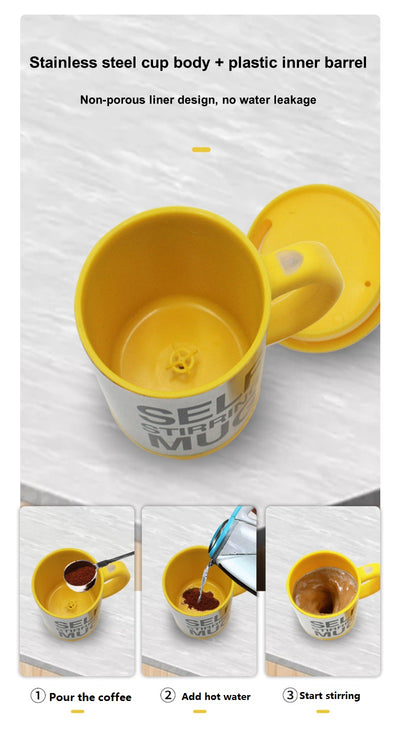 Taza Mezcladora Automática Magnética de Acero Inoxidable con Agitador Inteligente - Image 2