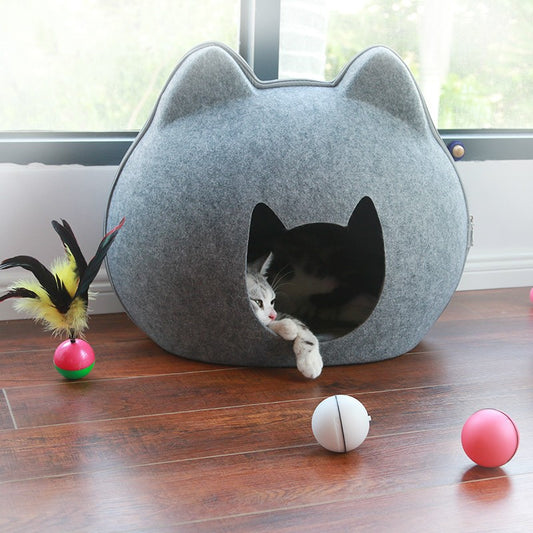 Casa Refugio para Gatos con Arenero Integrado