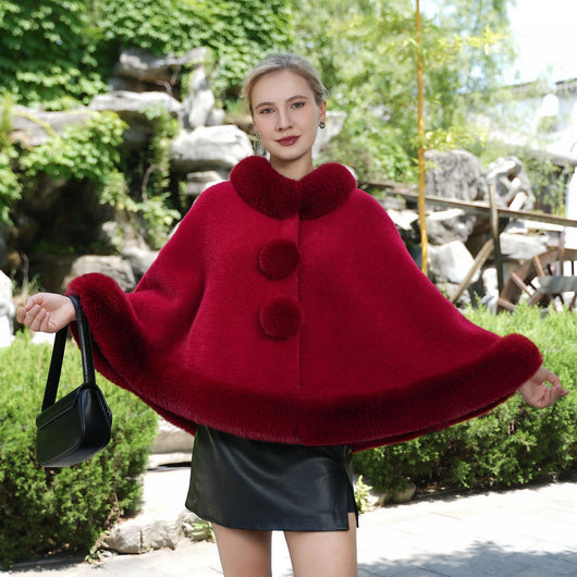 Capa Cardigan de Piel Blanca con Cuello de Peluche Estilo Inverness - Image 6