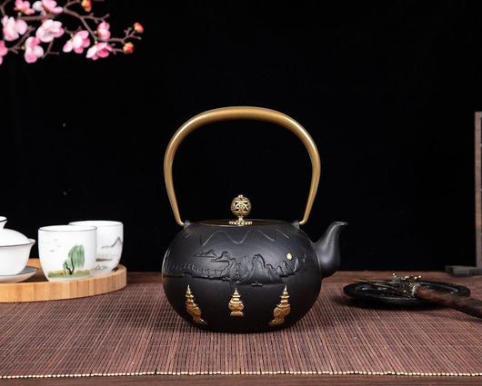 Tetera de Hierro Fundido Artesanal Sin Recubrimiento para Té Kung Fu - Image 29