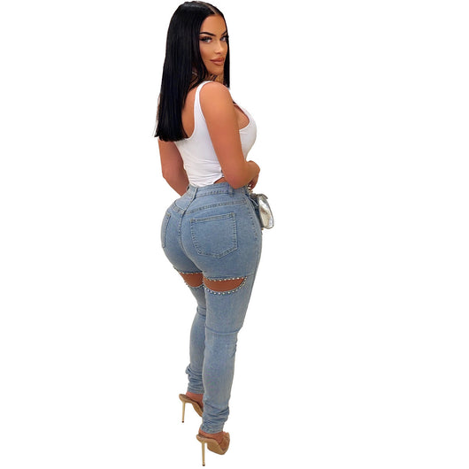 Jeans Skinny Ajustados Rotos para Mujer - Estilo Casual - Image 9