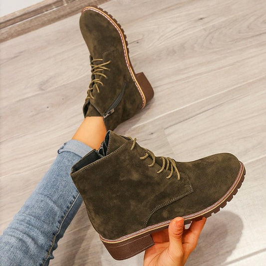Botas Martin con Tacón Grueso y Cremallera Lateral - Estilo Inglés para Mujer - Image 2