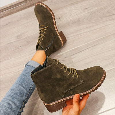 Botas Martin con Tacón Grueso y Cremallera Lateral - Estilo Inglés para Mujer - Image 2