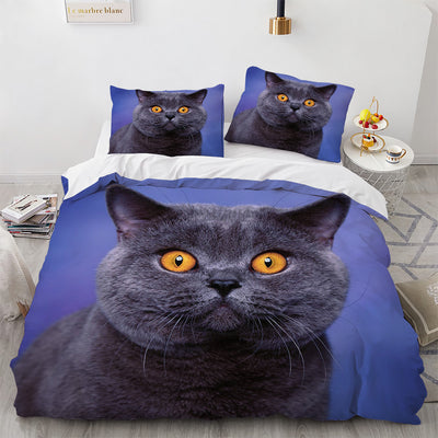 Juego de Cama Blanco con Diseño de Gato Adorable para Dormitorio de Chicas - Image 2