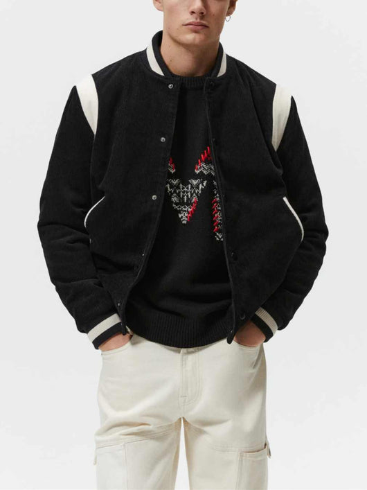Chaqueta de Béisbol Hombre Terciopelo con Costuras Primavera - Image 5