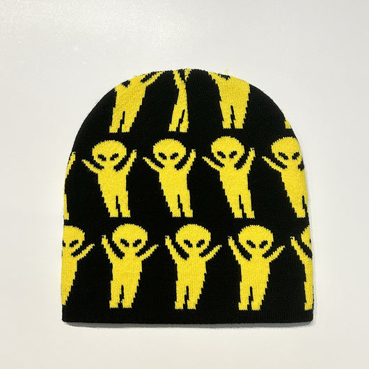 Gorro Tejido Alienígena Cartoon para Otoño e Invierno - Diseño Halloween Creativo - Image 3