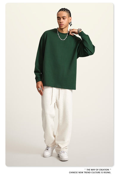 Camiseta Manga Larga Oversize para Hombre - Algodón Puro Otoño Invierno - Image 27
