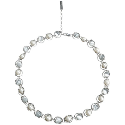 Collar de Perlas Estructura Saturno Ópalo Brillante - Image 2
