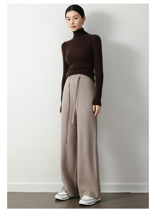 Pantalones Rectos Anchos con Cintura Elástica y Cordones - Image 14