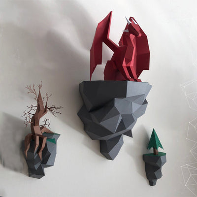 Dragón de Papel Decorativo para Pared - Modelo Sentado en la Isla - Image 14
