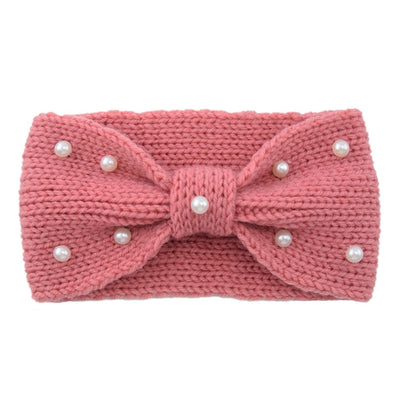 Diadema Tejida de Lana con Moño de Perlas para Mujer - Image 11