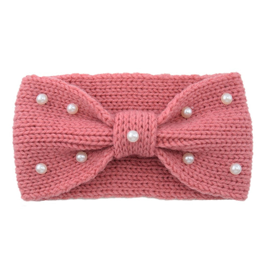 Diadema Tejida de Lana con Moño de Perlas para Mujer - Image 11