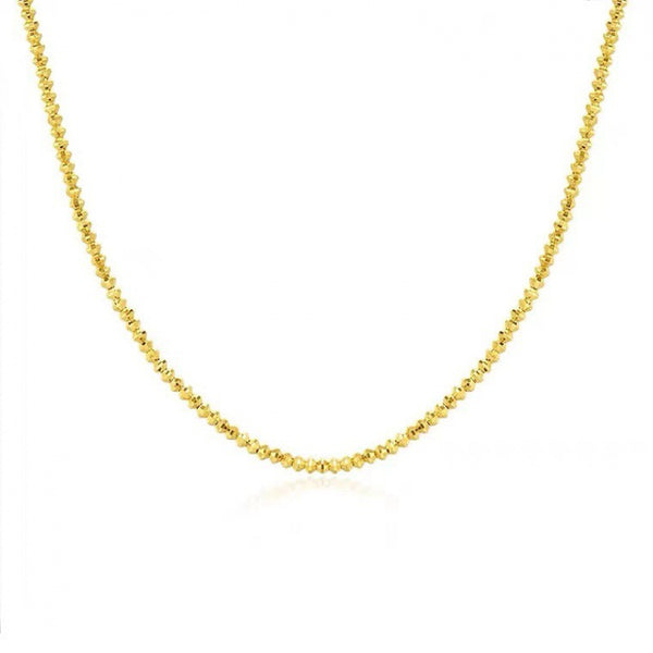 Collar de Oro 18K con Cadena de Ondas y Cuentas Láser - Image 5