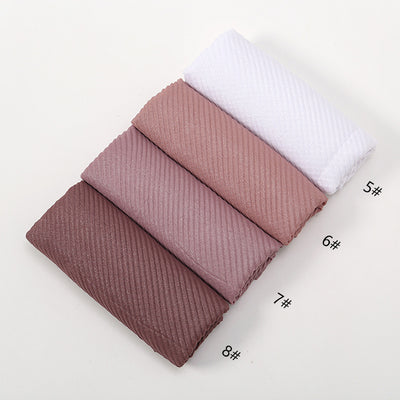 Pañoleta Suave de Poliéster Arrugado en Colores Lisos para Mujer - Image 25