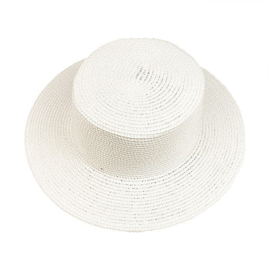 Sombrero de Paja Plano para Mujer con Protección Solar - Image 7