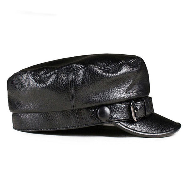 Boina Retro de Cuero Genuino para Hombre y Mujer