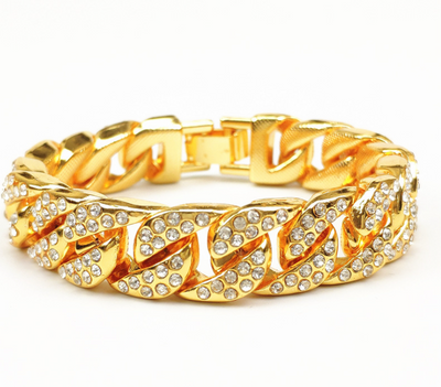 Pulsera Cubana para Hombre con Incrustaciones de Lujo - Image 2