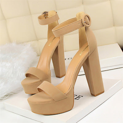 Sandalias de Tacón Alto Grueso para Desfile - Zapatos de Pasarela Profesionales - Image 10