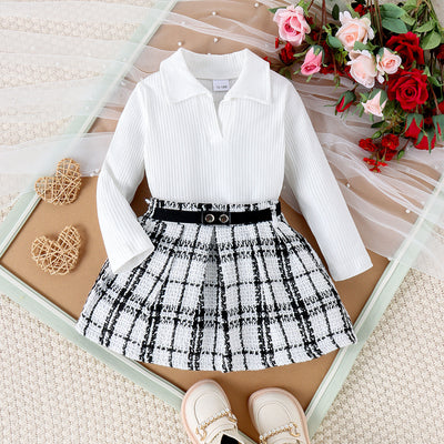 Conjunto Elegante de Otoño e Invierno para Niñas con Falda Plisada de Manga Larga - Image 5
