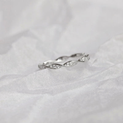 Anillo de Plata Esterlina 925 Retorcido con Diamante para Mujer - Image 4