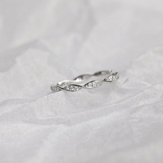 Anillo de Plata Esterlina 925 Retorcido con Diamante para Mujer - Image 4