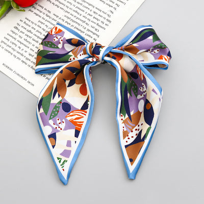 Clip Primavera para Coleta con Moño de Tela Estampada - Accesorio para Cabello Elegante - Image 23