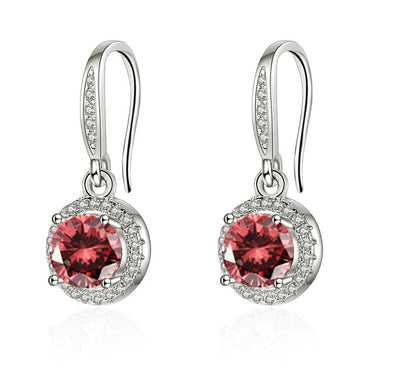 Aretes Moissanita Redondos de Cuatro Puntas - Image 9
