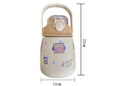Termo de Acero Inoxidable de Gran Capacidad con Bombillas Reutilizables para Niñas - Image 7