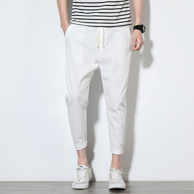 Pantalones de Lino para Hombre Estilo Coreano - Ajuste Relajado y Fresco - Image 20