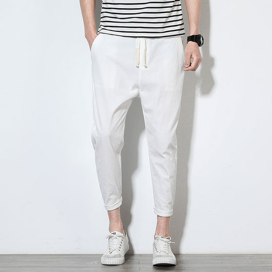 Pantalones de Lino para Hombre Estilo Coreano - Ajuste Relajado y Fresco - Image 20