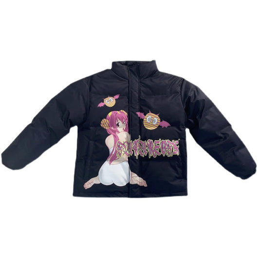 Chaqueta Acolchada Unisex con Cuello Alto y Estampado Loli - Image 7