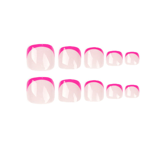 Uñas Postizas Removibles Rojo Rosa Francés Elegante - Image 8