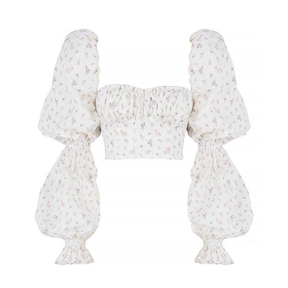 Blusa Elegante con Cuello Volante y Mangas Acampanadas