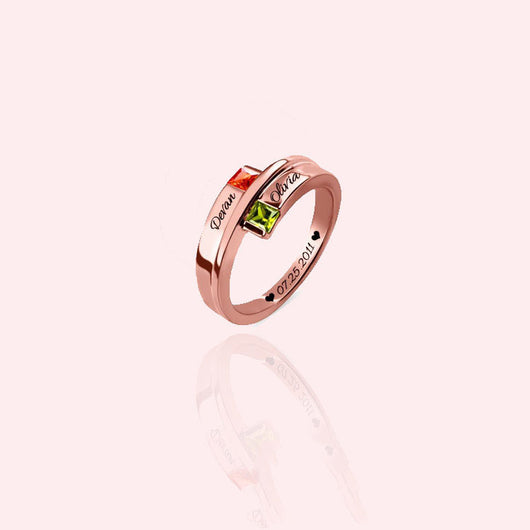 Anillo de Pareja Plateado con Letras de Moda - Image 6