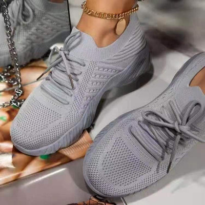 Zapatillas Deportivas Plataforma para Mujer - Tenis Fashion Tejido Volador Talla Grande - Image 2