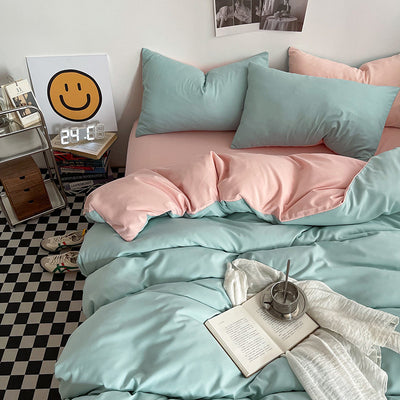 Juego de Cama de Algodón Lavado con Bloques de Color Coordinado - Image 23