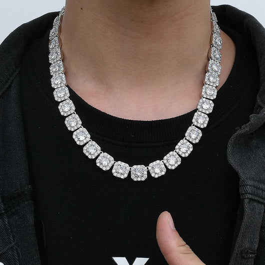 Cadena Hip Hop Cuadrada de Piedra de Caramelo - Collar y Pulsera - Image 20