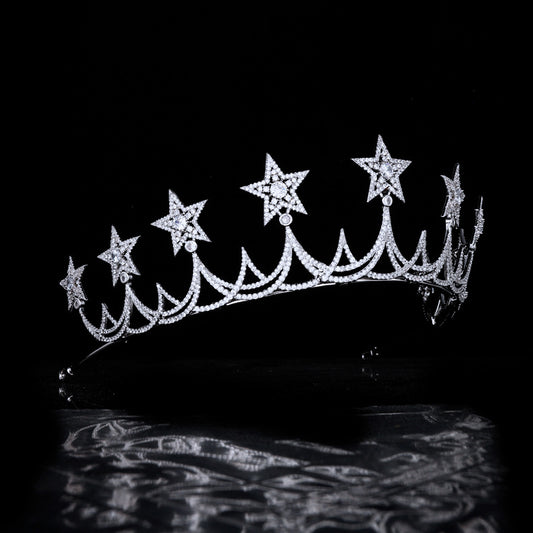 Corona de Circonia Cúbica y Cobre para Bodas